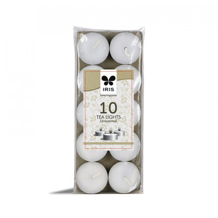 IRIS 10 Tea Lights Unscented ( Pack of 10 ) 