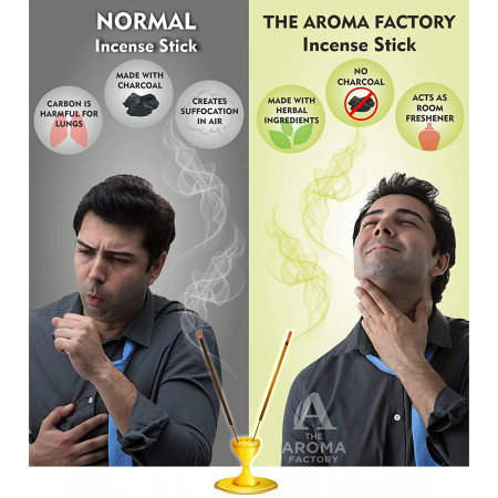 The Aroma Factory Lavender, 3 in 1 & Jasmine Incense Stick Agarbatti (Zero Charcoal & 100% Herbal) Bottle Pack of 3 x 100