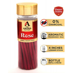 The Aroma Factory Rose Gulab Dhoop batti Sticks Bottle with Free Stand (100g)