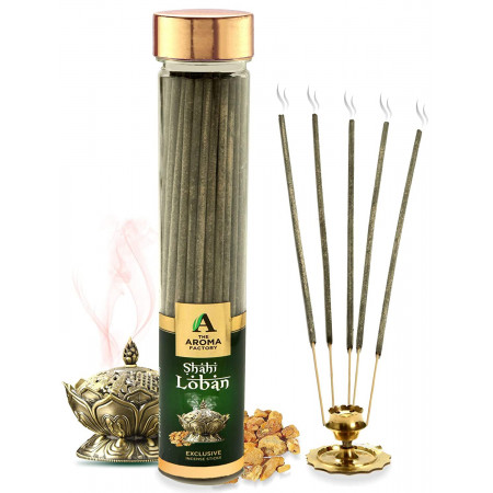 The Aroma Factory Shahi Loban Incense Sticks Agarbatti (Pure & Natural, Low Smoke Masala Fragrance,Bottle Pack of 100)