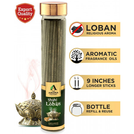 The Aroma Factory Shahi Loban Incense Sticks Agarbatti (Pure & Natural, Low Smoke Masala Fragrance,Bottle Pack of 100)