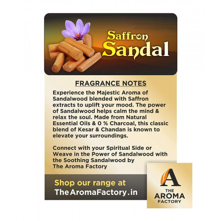 The Aroma Factory (0% Charcoal) Pure Gugal and Chandan Sandal Woods Incense Sticks Agarbatti, 2 Packets x 30 Sticks Each