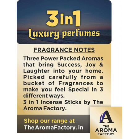 The Aroma Factory Sandalwood Chandan & 3 in 1 Luxury Agarbatti (Charcoal Free & Low Smoke) Bottle Pack of 2 x 100