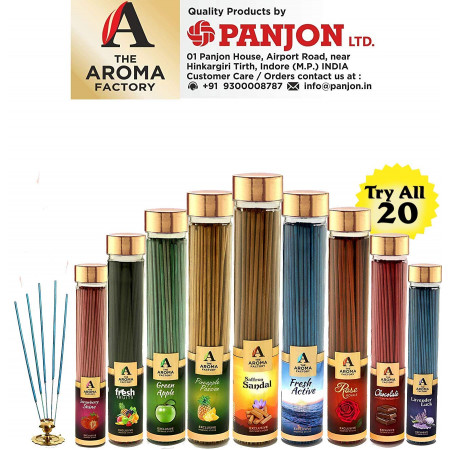 The Aroma Factory Sandalwood Chandan & 3 in 1 Luxury Agarbatti (Charcoal Free & Low Smoke) Bottle Pack of 2 x 100