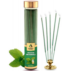 The Aroma Factory Precious Patchouli Incense Sticks (0% Charcoal) Agarbatti (No Charcoal, Low Smoke, 100% Herbal Agarbatti) Flora Fragrance Incense Stick Jar for Room Freshener & Dhoop Pooja (Bottle Pack of 100)