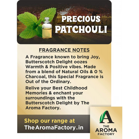 The Aroma Factory Precious Patchouli Incense Sticks (0% Charcoal) Agarbatti (No Charcoal, Low Smoke, 100% Herbal Agarbatti) Flora Fragrance Incense Stick Jar for Room Freshener & Dhoop Pooja (Bottle Pack of 100)