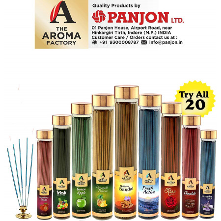 The Aroma Factory Precious Patchouli Incense Sticks (0% Charcoal) Agarbatti (No Charcoal, Low Smoke, 100% Herbal Agarbatti) Flora Fragrance Incense Stick Jar for Room Freshener & Dhoop Pooja (Bottle Pack of 100)